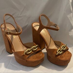 Coach Nicolette Platform Heels Burnished Amber Size 6